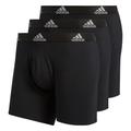 adidas Men's Stretch Cotton Boxer Brief Underwear (3-Pack) Boxed, Black/Light Onix Grey, XX-Large