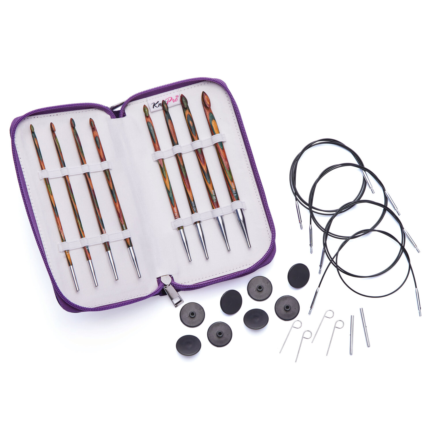 KnitPro Tunesisches Häkelnadel-Set Symfonie 3, Stärken: 3,5–8