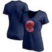 Women's Fanatics Branded Navy Chicago Cubs Red White & Team V-Neck T-Shirt