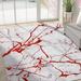 Gray/Red 144 x 108 x 0.39 in Area Rug - Wade Logan® Robeson Abstract Gray Area Rug | 144 H x 108 W x 0.39 D in | Wayfair