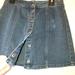 Brandy Melville Skirts | Brandy Melville Dark Wash Button Front Denim Skirt | Color: Blue/Silver | Size: S