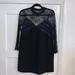 Zara Dresses | Navy & Black Laced Long Sleeve Dress Size Small | Color: Black/Blue | Size: S