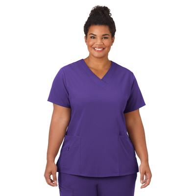 Plus Size Women's Jockey Scrubs Women's Favorite V-Neck Top by Jockey Encompass Scrubs in Purple (Size 3X(24W-26W))