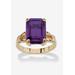 Women's Yellow Gold Plated Simulated Birthstone Ring by PalmBeach Jewelry in February (Size 5)