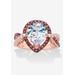 Women's Gold over Silver Pear Cut Chcolate Cubic Zirconia Engagement Ring by PalmBeach Jewelry in Gold (Size 7)