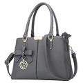 KKXIU 3 Zippered Compartments Purses and Handbags for Women Top Handle Satchel Shoulder Ladies Bags grey Size: M