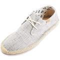 Alexis Leroy Men's Closed Toe Lace Up Canvas Slip on Flat Espadrille Shoes Grey Size: 8-8.5