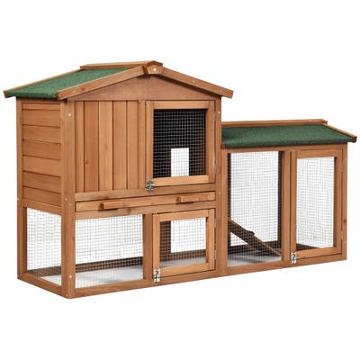 Costway 58 Inch Weatherproof Wooden Rabbit Hutch