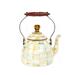 MacKenzie-Childs Parchment Check™ Tea Kettle Stainless Steel/Enameled in Blue/Brown/Gray | 10.5 H x 7 W x 7 D in | Wayfair 89257-140
