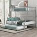 Isabelle & Max™ Eliava Twin over Full Standard Bunk Bed w/ Trundle by Isabelle & Max? Metal in Gray, Size 63.0 H x 70.8 W x 56.5 D in | Wayfair