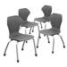 Marco Apex Series Stacking Classroom Chair Set of 4 Plastic/Metal in Gray/Brown | 30.5 H x 19 W x 15.25 D in | Wayfair 38101-16CR-ACC