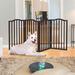 Tucker Murphy Pet™ 4-Panel Scalloped Free Standing Pet Gate Solid Wood Dog Gate Folding Pet Fence | 32 H x 73 W x 4 D in | Wayfair