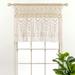 Boho Macrame Textured Cotton Valance/Kitchen Curtain/Wall Decor Single Neutral 40X30 - Lush Decor 16T005498