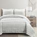 Hygge Geo Quilt Gray/White 3Pc Set Full/Queen - Lush Decor 16T005893