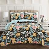 Sydney Quilt Black/Blue 3Pc Set Full/Queen - Lush Decor 16T005438