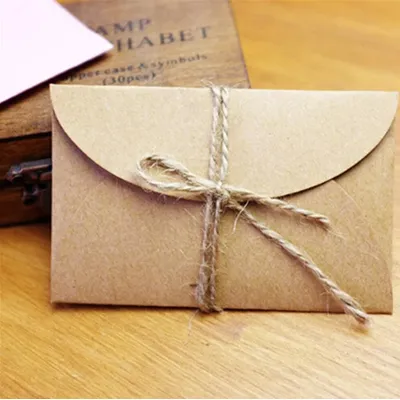 Mini enveloppes artisanales en papier vierge faites à la main bricolage cadeau multifonction