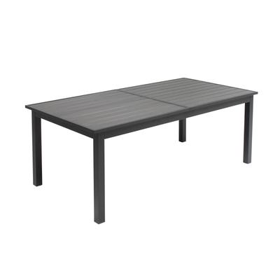 Table de jardin extensible aluminium et bois composite gris