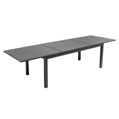 Ensemble table de jardin extensible et 10 assises aluminium/polywood