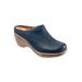 Extra Wide Width Women's Madison Clog by SoftWalk in Navy (Size 9 1/2 WW)