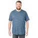 Men's Big & Tall Heavyweight Jersey Crewneck T-Shirt by Boulder Creek in Heather Blue (Size 5XL)