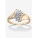 Women's Gold & Sterling Silver Diamond Cluster Ring by PalmBeach Jewelry in Gold (Size 9)