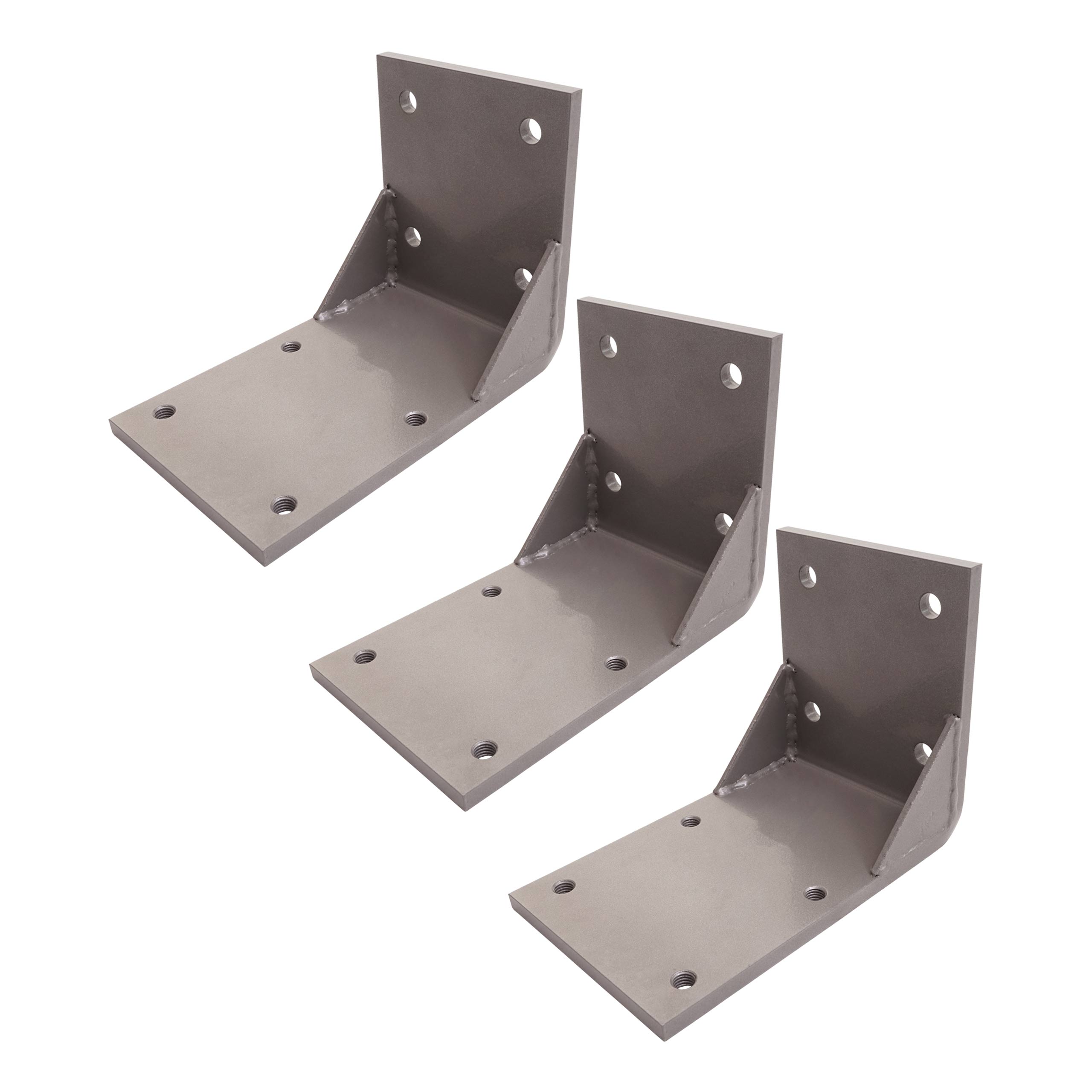 3er-Set Deckenadapter für Kassetten-Markise T124, Deckenmontage Halterung Adapter ~ grau