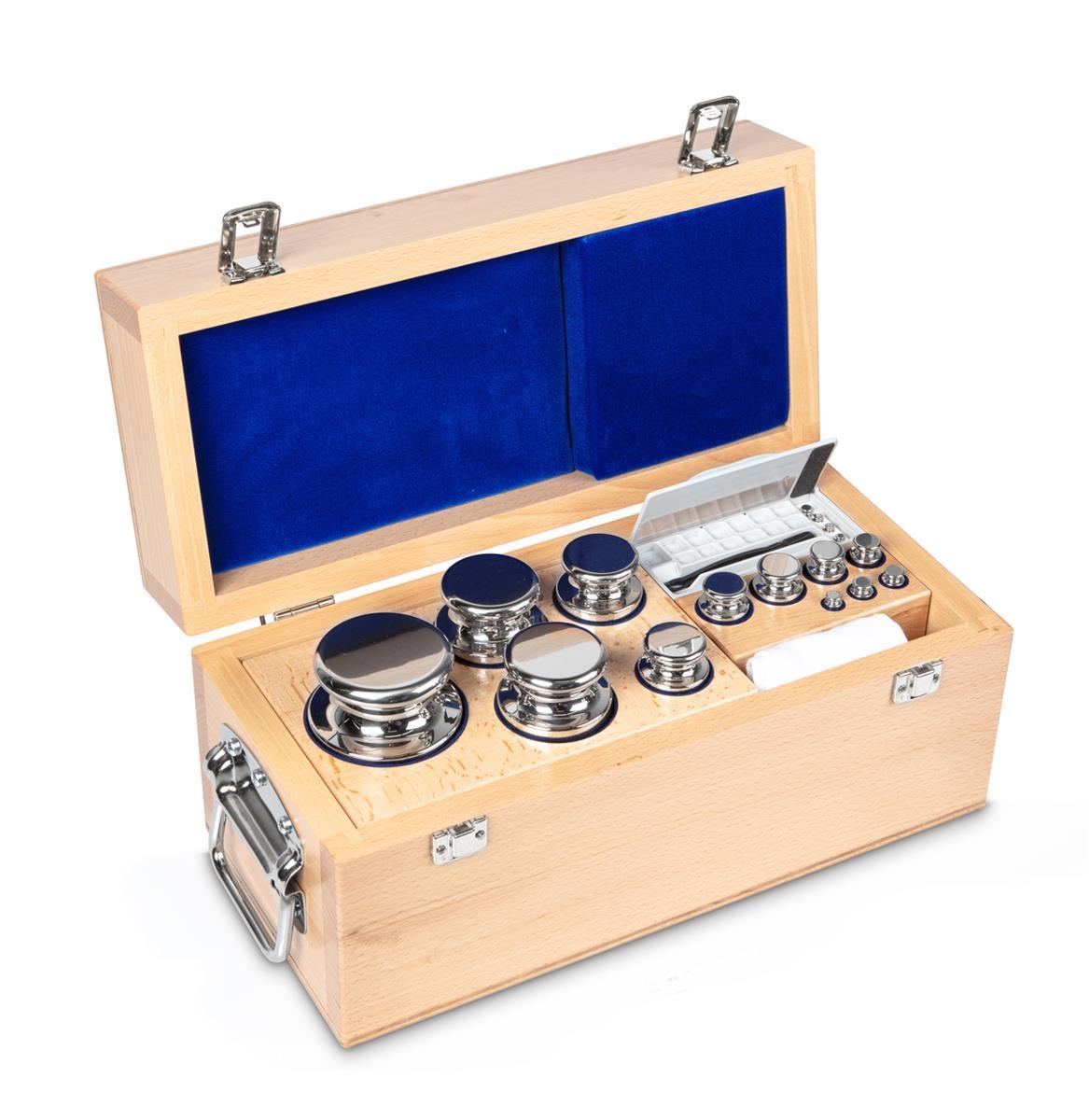 KERN F1 1 g - 10 kg Gewichtsatz im Holzetui, Edelstahl poliert Image