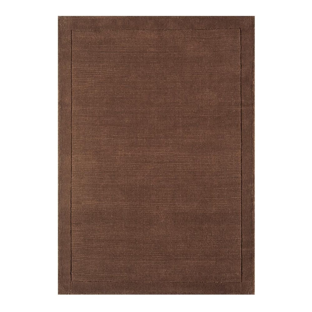 Tapis tufté main en laine marron chocolat 120x170 cm