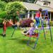 Klo Kick Swing Set w/ Climbing Ladder, Net Metal in Blue | 73 H x 100.3 W x 66 D in | Wayfair DR0515C