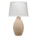 Longshore Tides Kyrie 26.5" Brown Table Lamp Rattan/Fabric in Brown/White | 26.5 H x 16.5 W x 16.5 D in | Wayfair B8F03081E0A745FAA34C0C1958AAC191