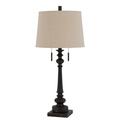 Charlton Home® Usher 31.5" Bronze Table Lamp Resin/Fabric in Brown/White | 31.5 H x 14 W x 14 D in | Wayfair 9B425A14C9ED4C51A8250ADEAF43D904