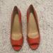 J. Crew Shoes | J.Crew Women's Orange Drea Patent Peep-Toe Pumps | Color: Orange | Size: 6