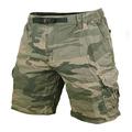 Muscle Alive Men Vintage Cargo Shorts Relaxed Fit Sports Camping Hiking Camouflage Shorts Cotton 8137 Green Camo L