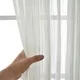 Rideaux transparents à rayures en lin blanc Voile moderne pour décoration de fenêtre salon