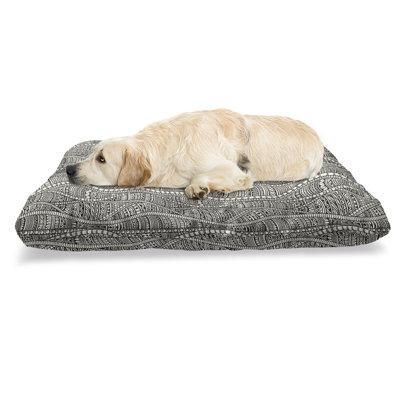 East Urban Home Ambesonne Black & White Pet Bed, Rich Etnic Ornament w/ Motifs Zentangle Vintage, Size 24.0 H x 39.0 W x 5.0 D in | Wayfair