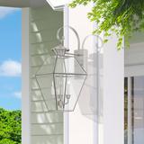 Alcott Hill® Boto 3 - Bulb 22.5" H Beveled Glass Outdoor Wall Lantern Brass/Glass/Metal in Gray | 22.5 H x 12 W x 13 D in | Wayfair
