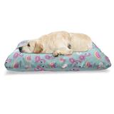 East Urban Home Summer Pink Pet Bed, Donuts & Flamingo Shaped Ring Floats Pool Design In Continuous Pattern | 24 H x 39 W x 5 D in | Wayfair