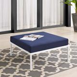 Harmony Sunbrella Outdoor Patio Aluminum Ottoman by Modway Metal in Blue | 15.5 H x 31.5 W x 31.5 D in | Wayfair EEI-4969-NAV