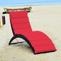 Ebern Designs Jalieah Folding Patio Rattan Portable Lounge Chair Chaise w/ Cushion-Red in Red/Black | 37 H x 25 W x 64 D in | Wayfair