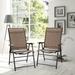 Arlmont & Co. Wolfenbarger Folding Patio Dining Armchair, Steel in Brown | 38 H x 27 D in | Wayfair 6A4EFF9349DA41A892444FEB0398A1AF