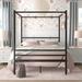 Wade Logan® Benefield Canopy Bed Metal in Black | 73 H x 60.63 W x 83.07 D in | Wayfair F7322E7191464DE4B918EAB714677894