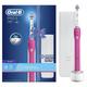 Oral-B Braun Zahnbürste weiß + Reisetasche Rosa