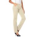 TAPATA Women's 28''/30''/32''/34'' Stretchy Straight Dress Trousers with Pockets Tall, Petite, Regular for Office Work Business 28", Sandstone, L