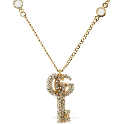 Gucci Doppel-g-schlüssel-halskette Mit Kristallen