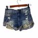 American Eagle Outfitters Shorts | American Eagle Hi-Rise Festival Jean Shorts | Color: Blue/Gold | Size: 0