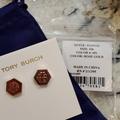 Tory Burch Jewelry | New Tory Burch Hexagon Stud Earrings | Color: Blue/Gold | Size: Os