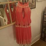 Free People Dresses | Free People Beaded Mini Dress | Color: Pink/White | Size: L