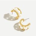 J. Crew Jewelry | Nwt J. Crew Bead And Pearl Chunky Hoop Earrings | Color: Gold/White | Size: Os