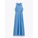 Zara Dresses | Nwt Zara Blue Rustic Halter Neck Dress | Color: Blue | Size: M