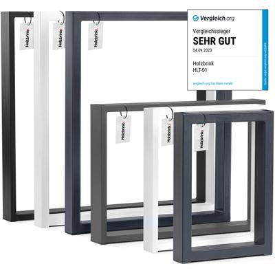 HOLZBRINK Tischbeine für Couchtisch Sitzbank, Möbelfüße aus Vierkantprofil 60x30 mm, Tischgestell Image